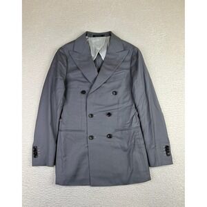 Suitsupply Suit Jacket Mens 30R Gray Wool La Spalla Double Breasted Super 110s